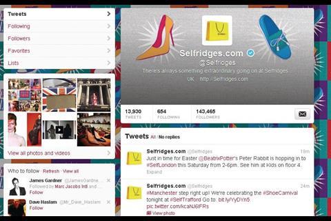 Selfridges uses Twitter and Facebook to extend its store experience